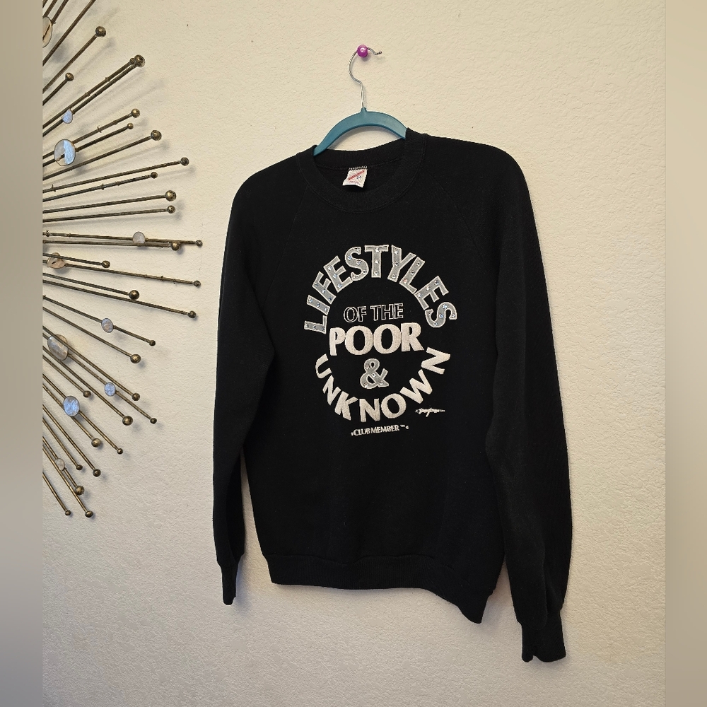 Vintage 90s Black Club Member Crewneck Sweater For Women.